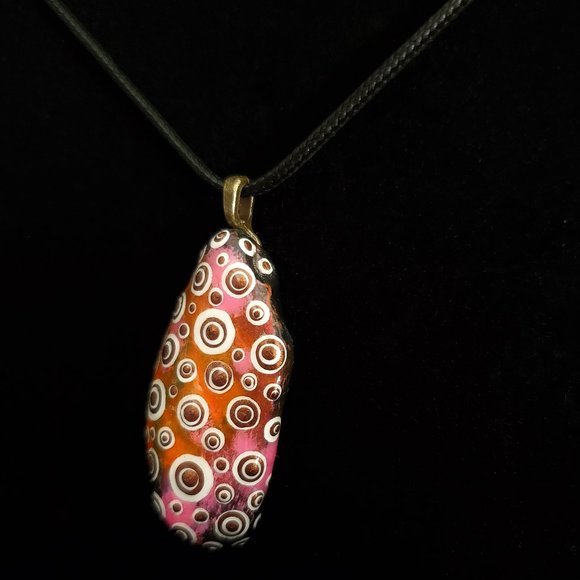 Hand Painted Dot Art Pendant - Picture 2 of 10